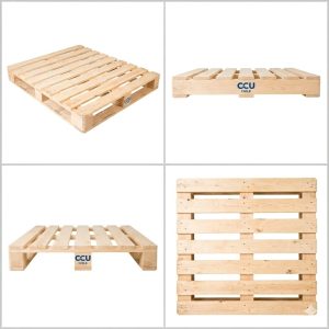 Pallet tipo CCU de madera para logística y cargas industriales